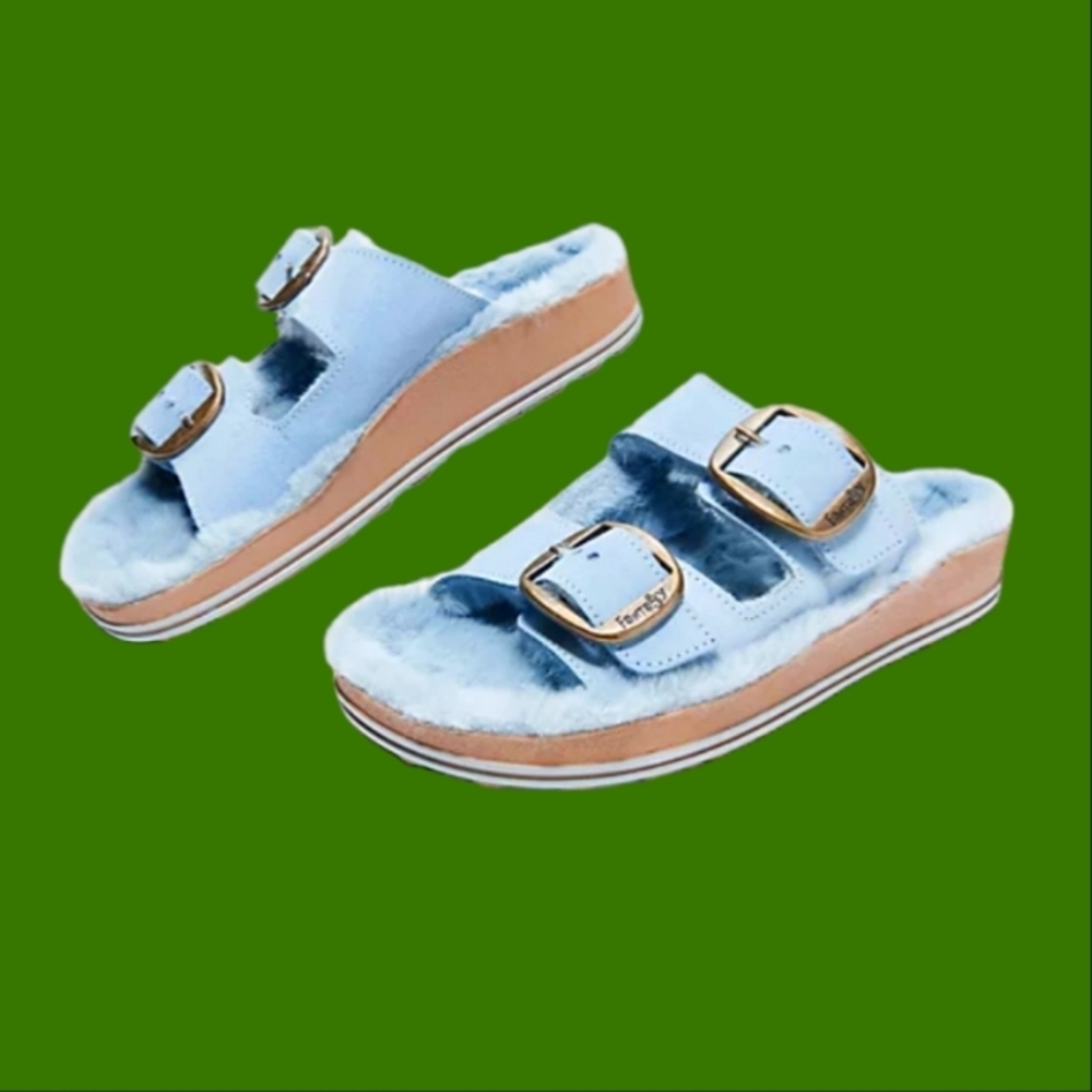 Fantasy Sandals Faux Fur Leather cozy Sandals - Picture 2 of 6